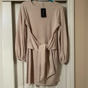 Sweater dress with wrap